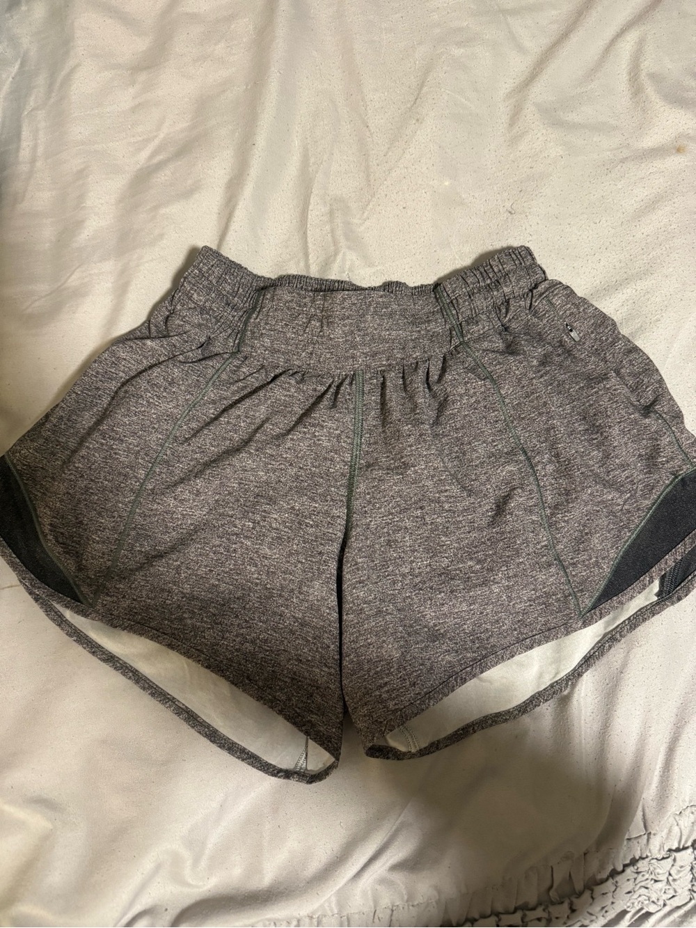 lululemon athletica Gray Heather Athletic Shorts with Contrasting Trim
